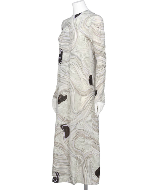 MARBLE PRINT JERSEY DRESS