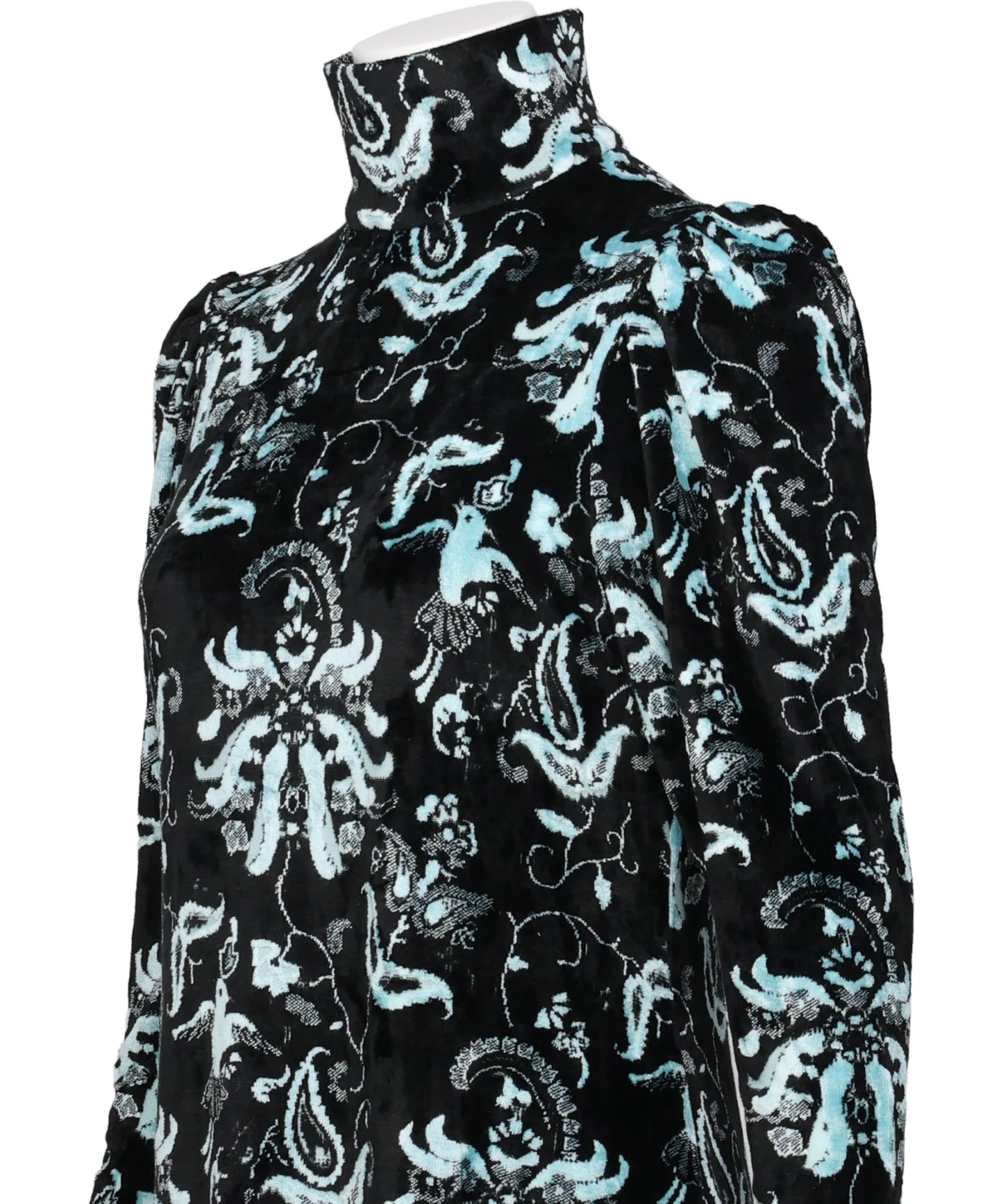 VELOUR JERSEY HIGH NECK DRESS