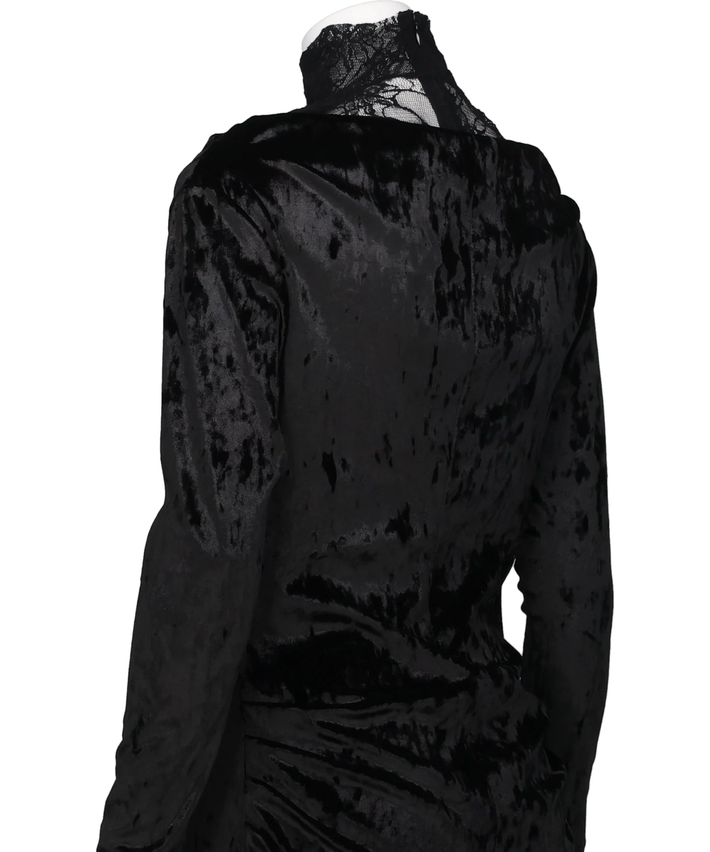 CRUSHED VELOUR GATHERED DRESS