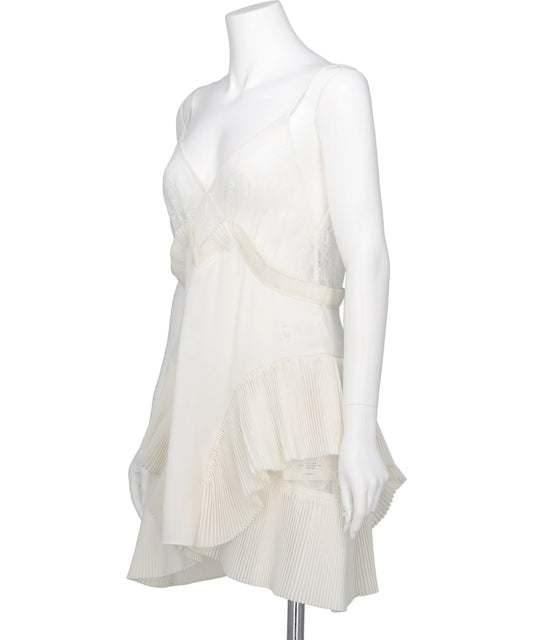 PLEATED MINI SLIP DRESS