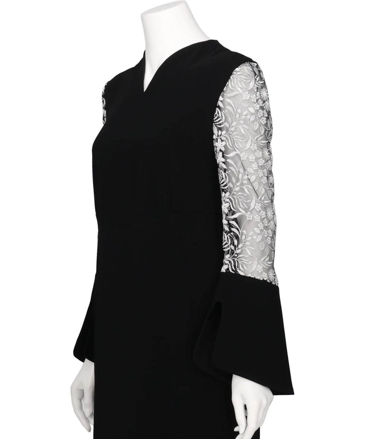 TRIACETATE TULE LACE SLEEVE DRESS