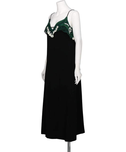 TRIACETATE EMBROIDERY CAMISOLE DRESS