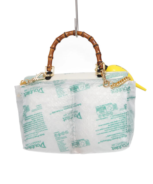 AIR PILLOW BAMBOO HANDLE BAG