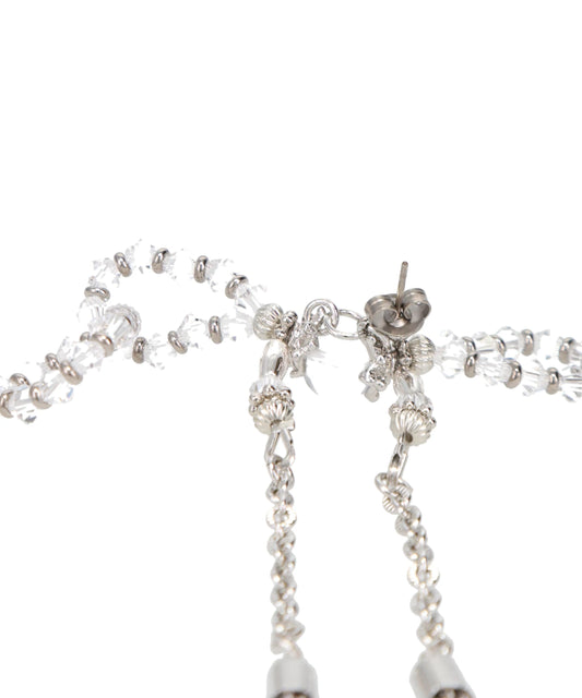 CRYSTAL RIBBON CHAIN EARRINGS