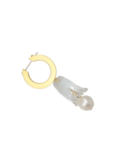 FLORAL MOTIF GLASS EARRINGS