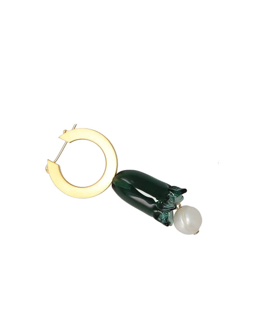 FLORAL MOTIF GLASS EARRINGS