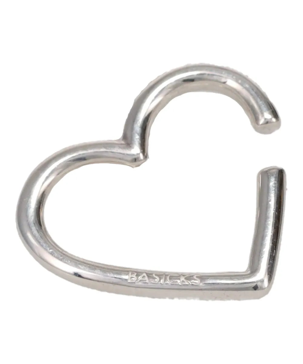 SILVER HEART EAR CUFF