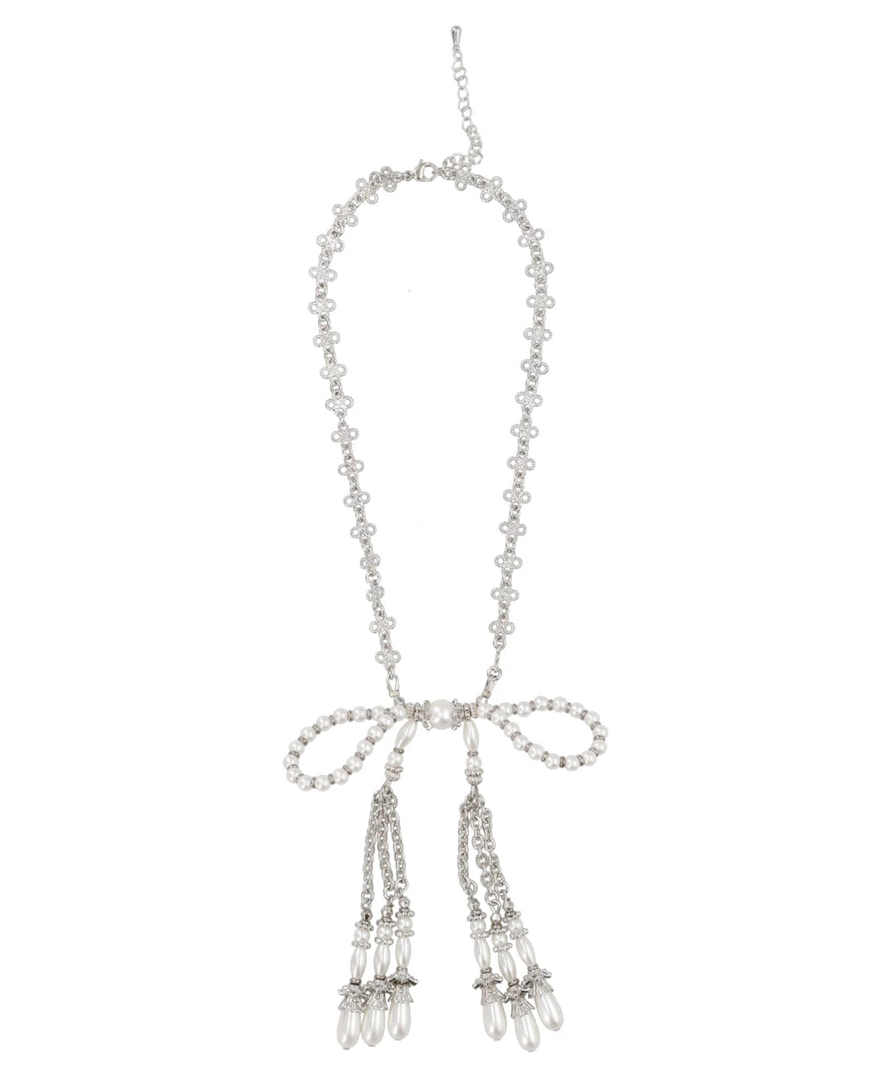 PEARL RIBBON CHAIN NECKLACE