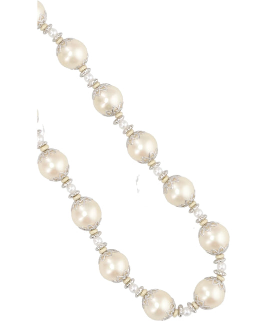 METAL BEADS PEARL NECKLACE