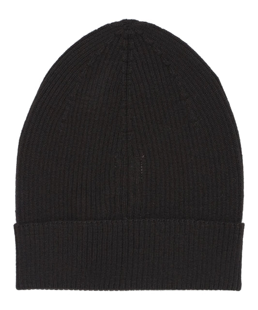 RIBBED BEANIE - BLACK