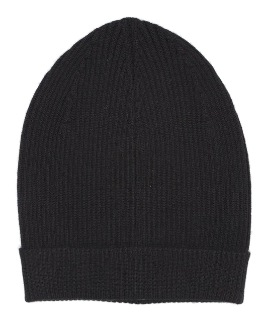 RIBBED BEANIE - BLACK