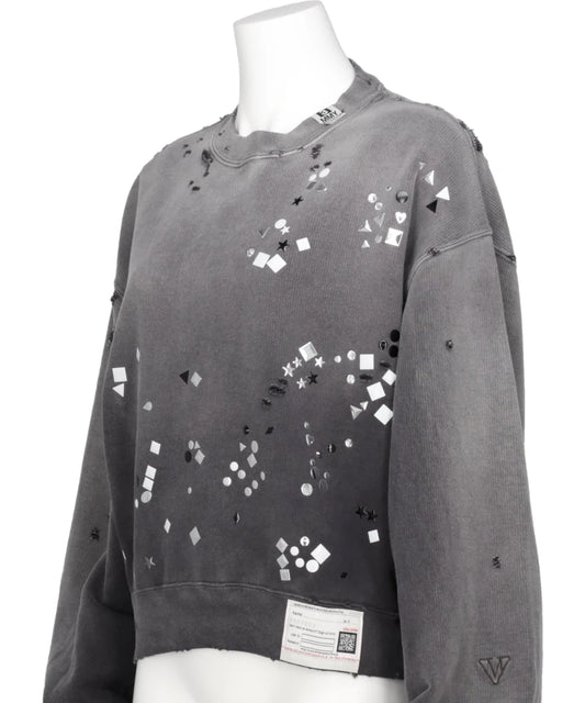 EMBELLISHED SUN FADED PULLOVER