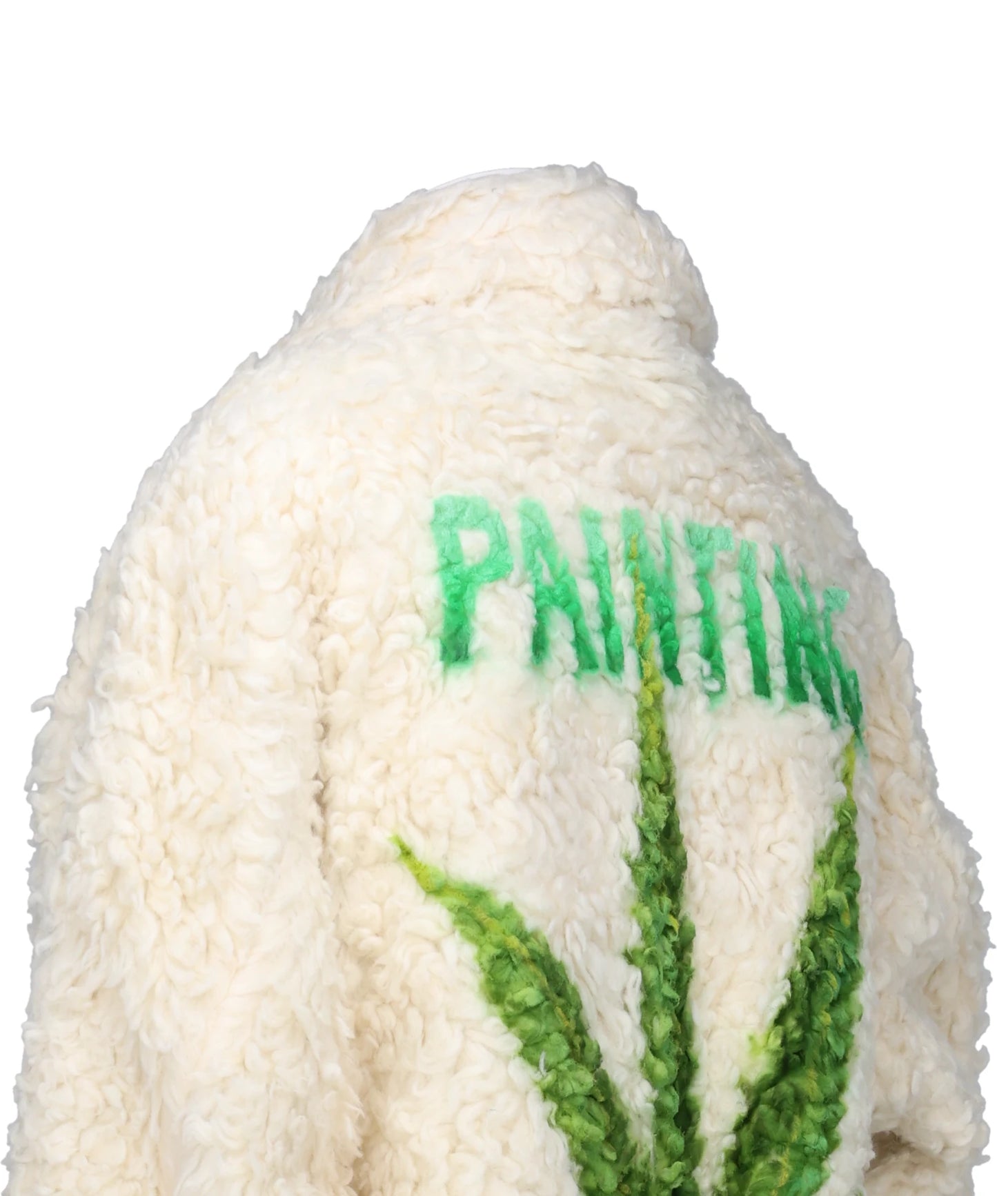 HAND-PAINTED HEMP FAUX FUR JACKET