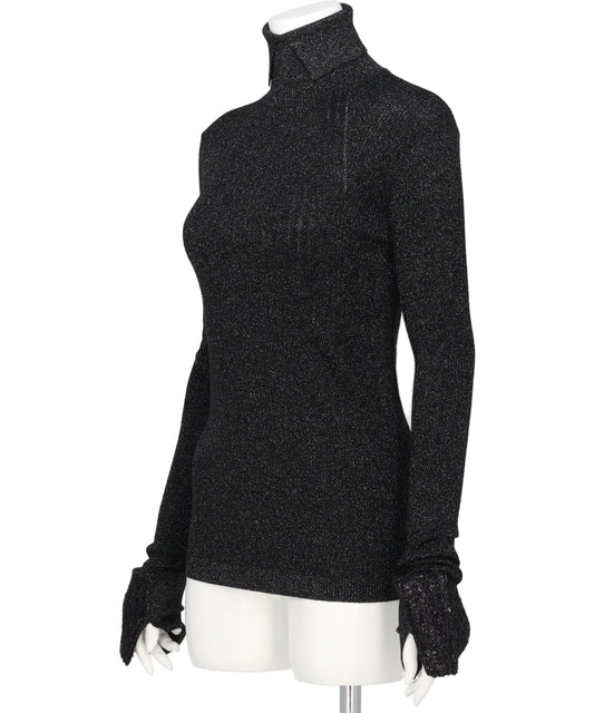 SHIMMER TURTLE NECK TIGHT KNIT