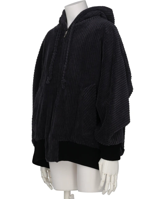 HOODED BLOUSON IN COTTON CORDUROY