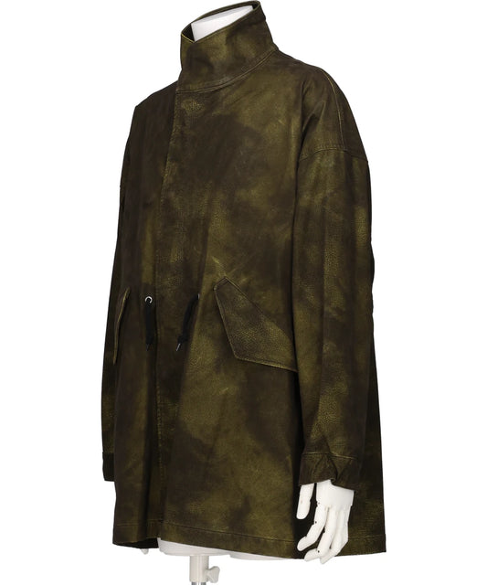 FLOCKING ECO LEATHER COAT