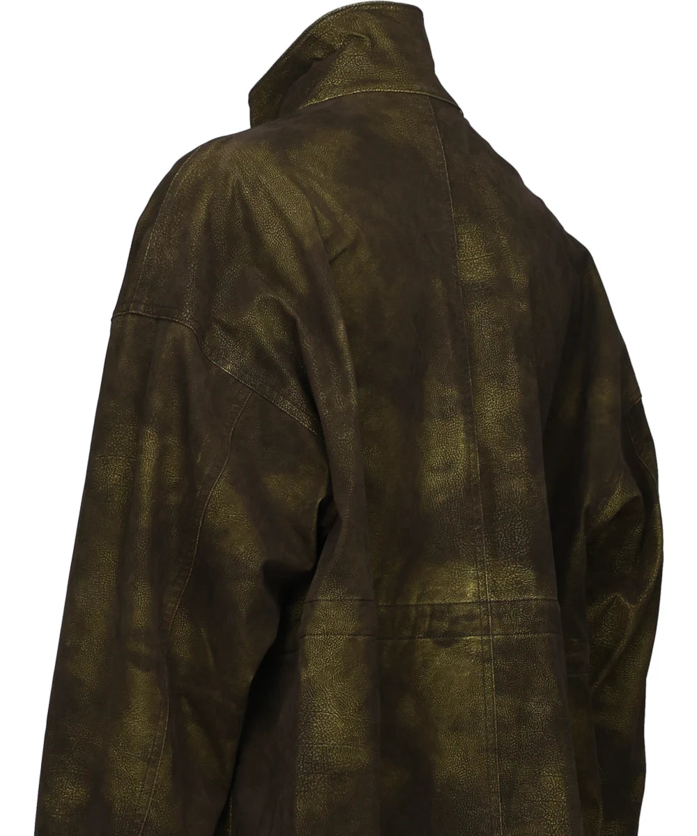 FLOCKING ECO LEATHER COAT
