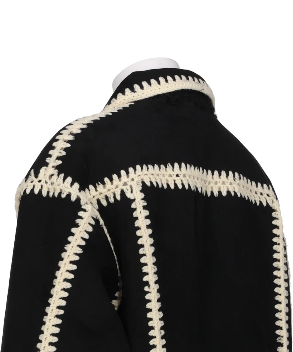 HAND KNITTING BOA BLOUSON