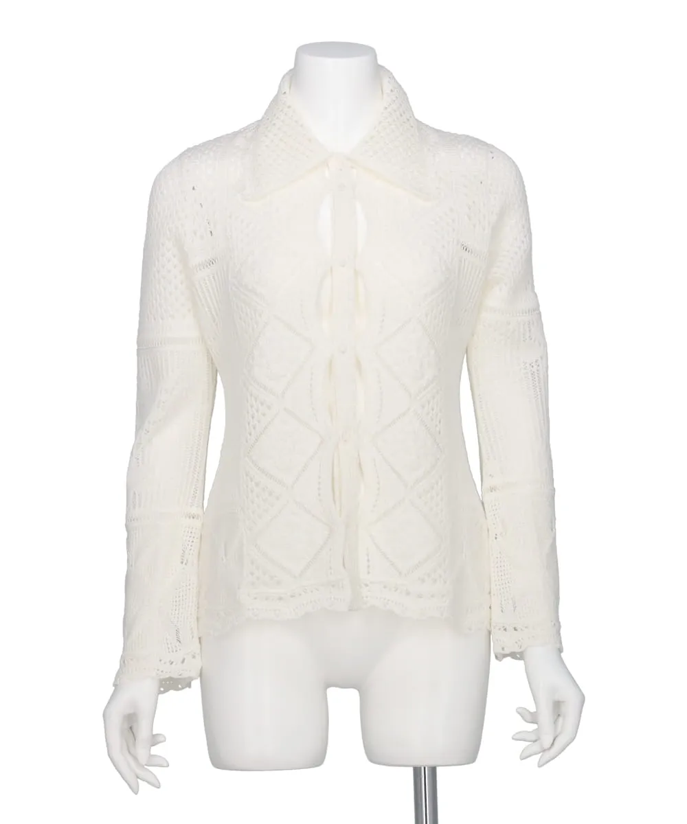 COTTON LACE KNITTED CARDIGAN