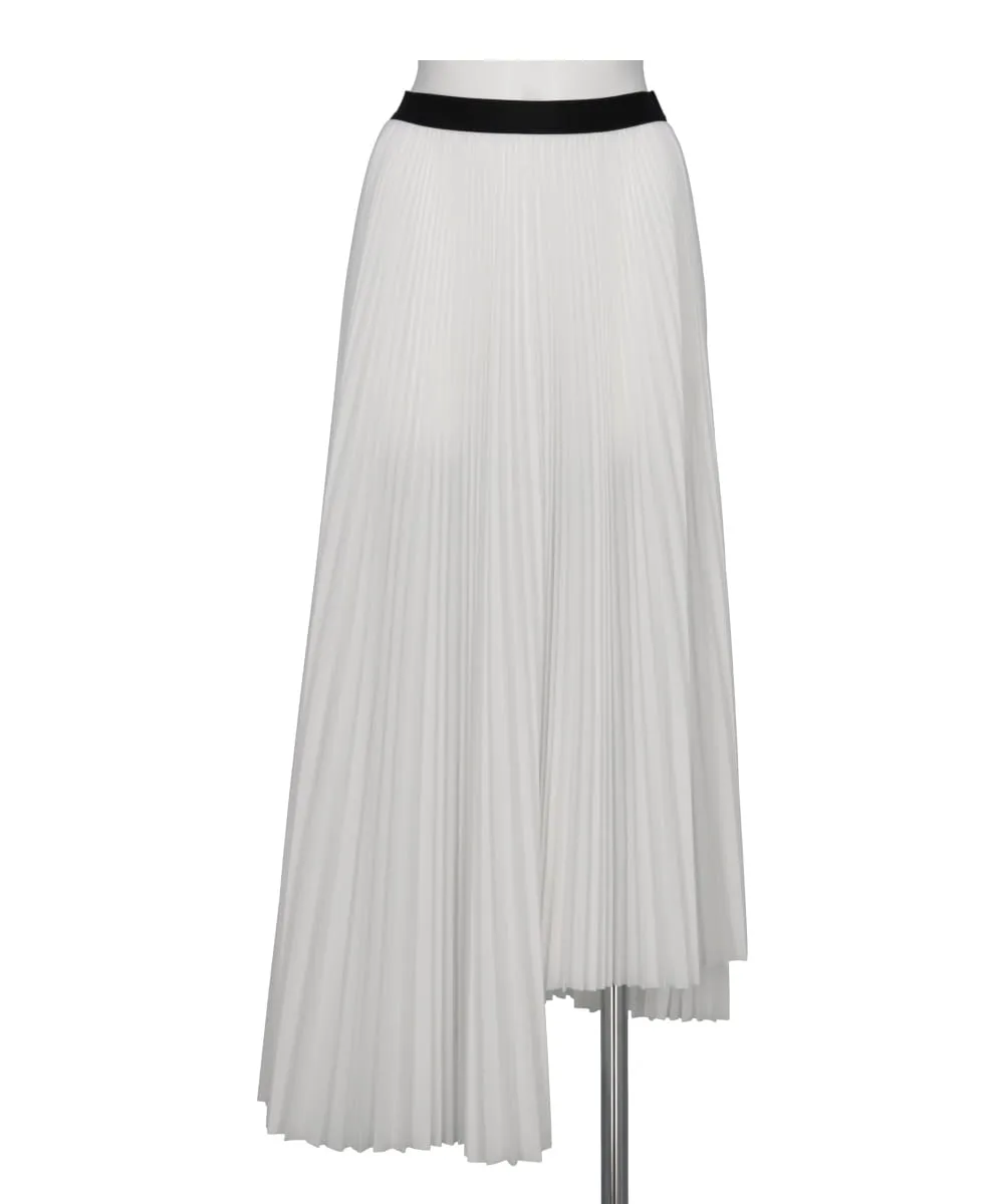 GLOSSY LAWN ASYMMETRY PLEATED PLEATED SKIRT