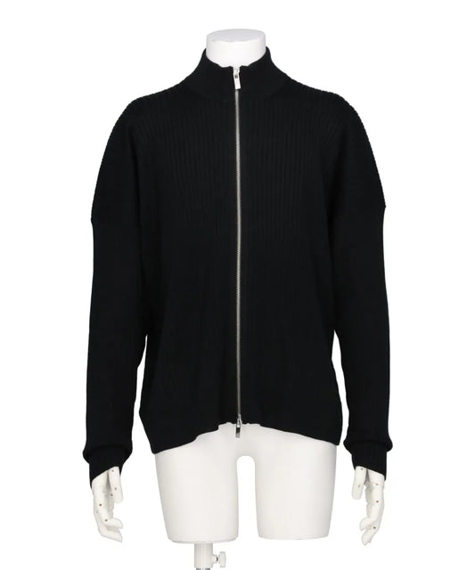 HIGH NECK ZIP-UP KNIT