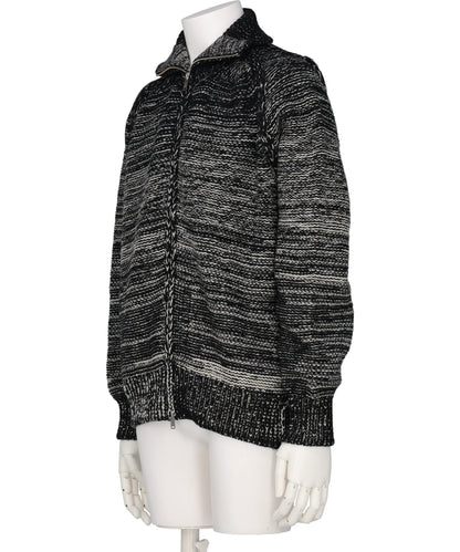GRADATION FRONT ZIP KNIT
