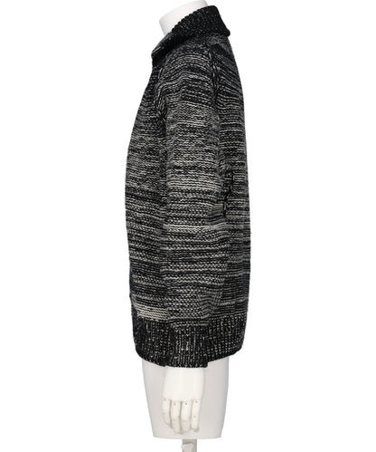 GRADATION FRONT ZIP KNIT