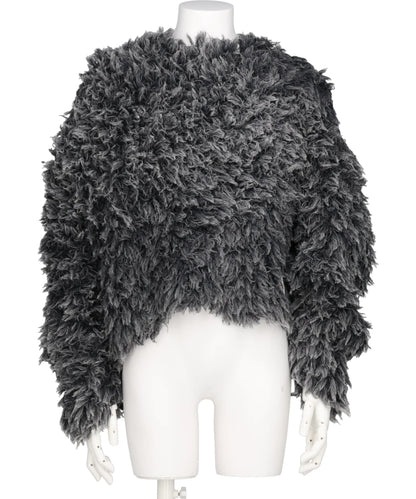 BLEACHED SHAGGY KNIT PULLOVER