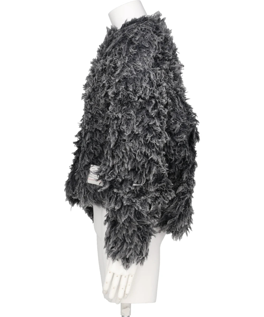 BLEACHED SHAGGY KNIT PULLOVER