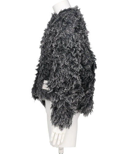 BLEACHED SHAGGY KNIT PULLOVER