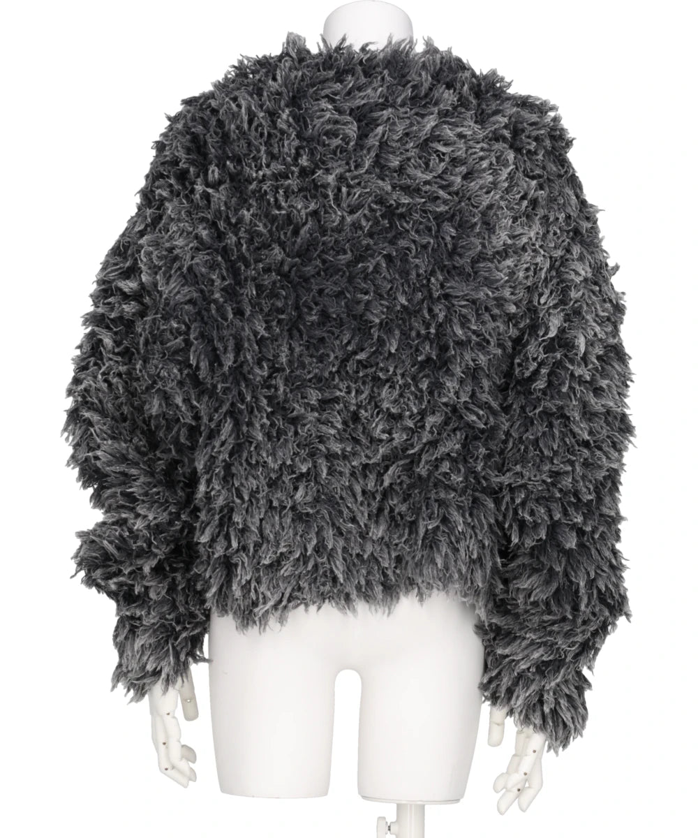 BLEACHED SHAGGY KNIT PULLOVER