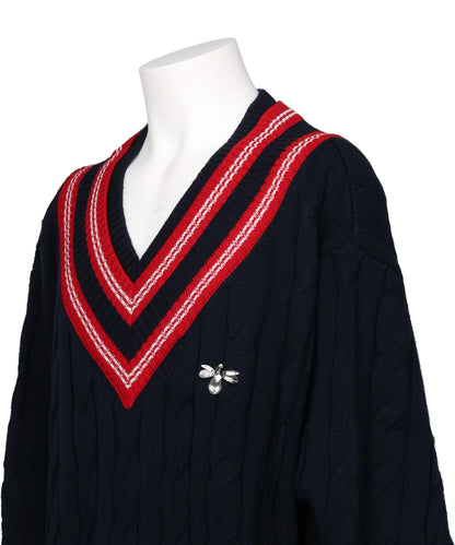 BEADED BUMBLE BEE SCHOOL KNIT