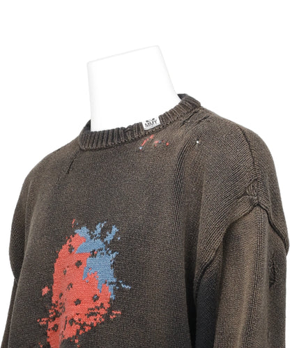 STRAWBERRY JACQURD KNIT PULLOVER