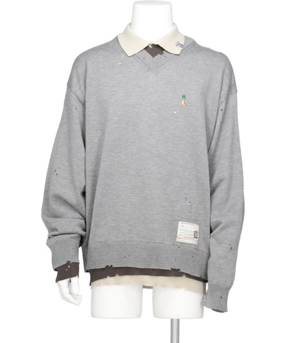 Maison MIHARA YASUHIRO(メゾンミハラヤスヒロ) 2026SS TRIPLE LAYERED KNIT PULLOVER A16SW532