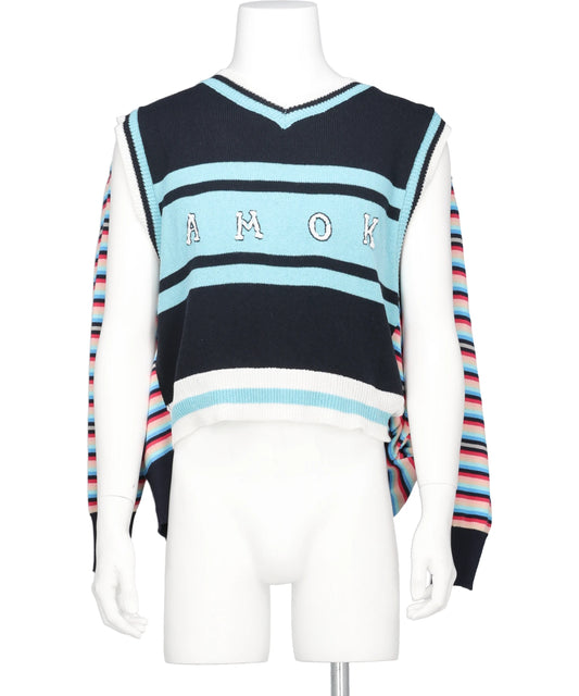 BACK-TO-FRONT BORDER KNIT