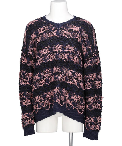 "ODD HOTEL'S CARPET" V-NECKPULLOVER KNIT