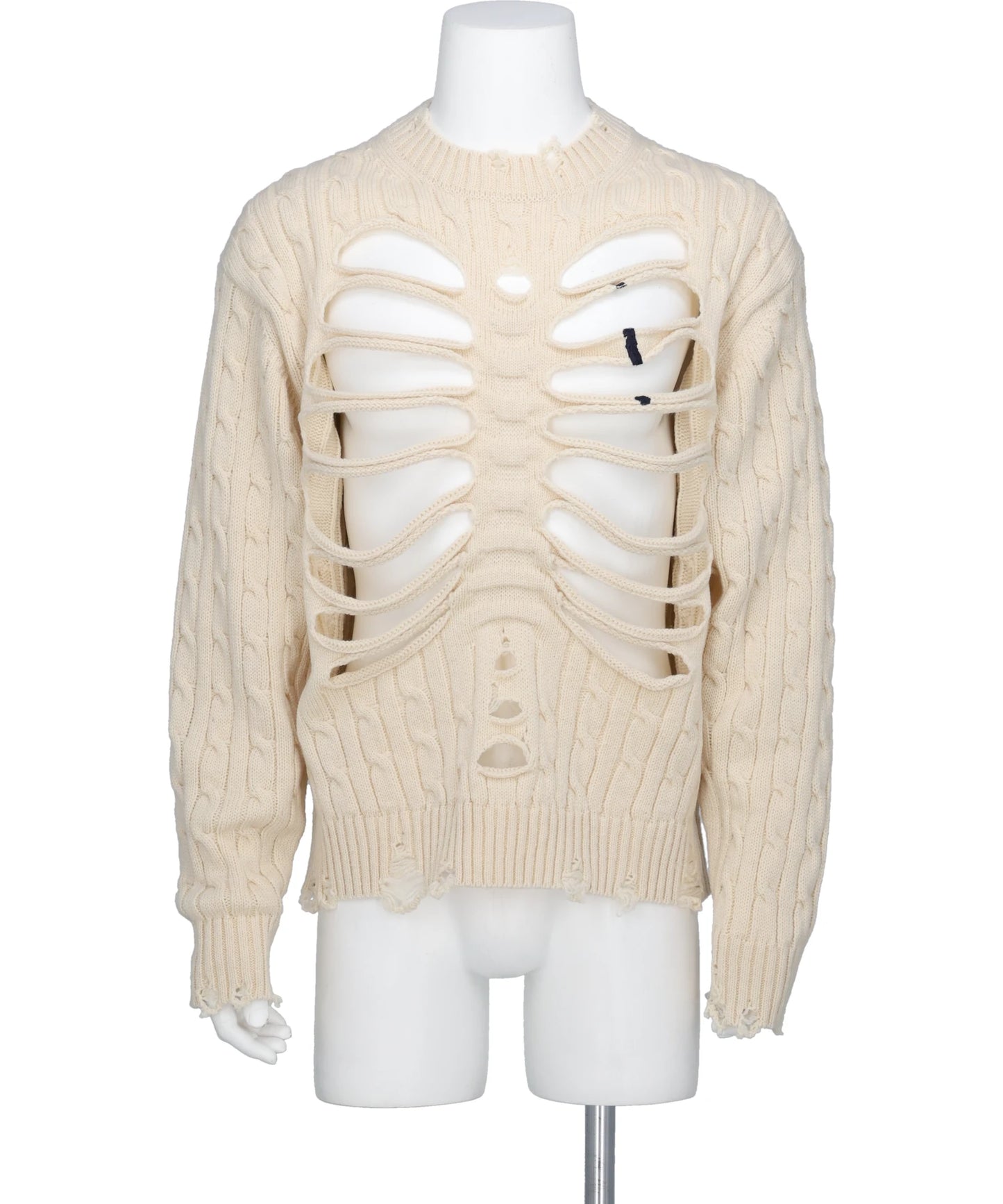 RIB CAGE CABLE KNIT PULLOVER