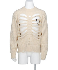 RIB CAGE CABLE KNIT PULLOVER