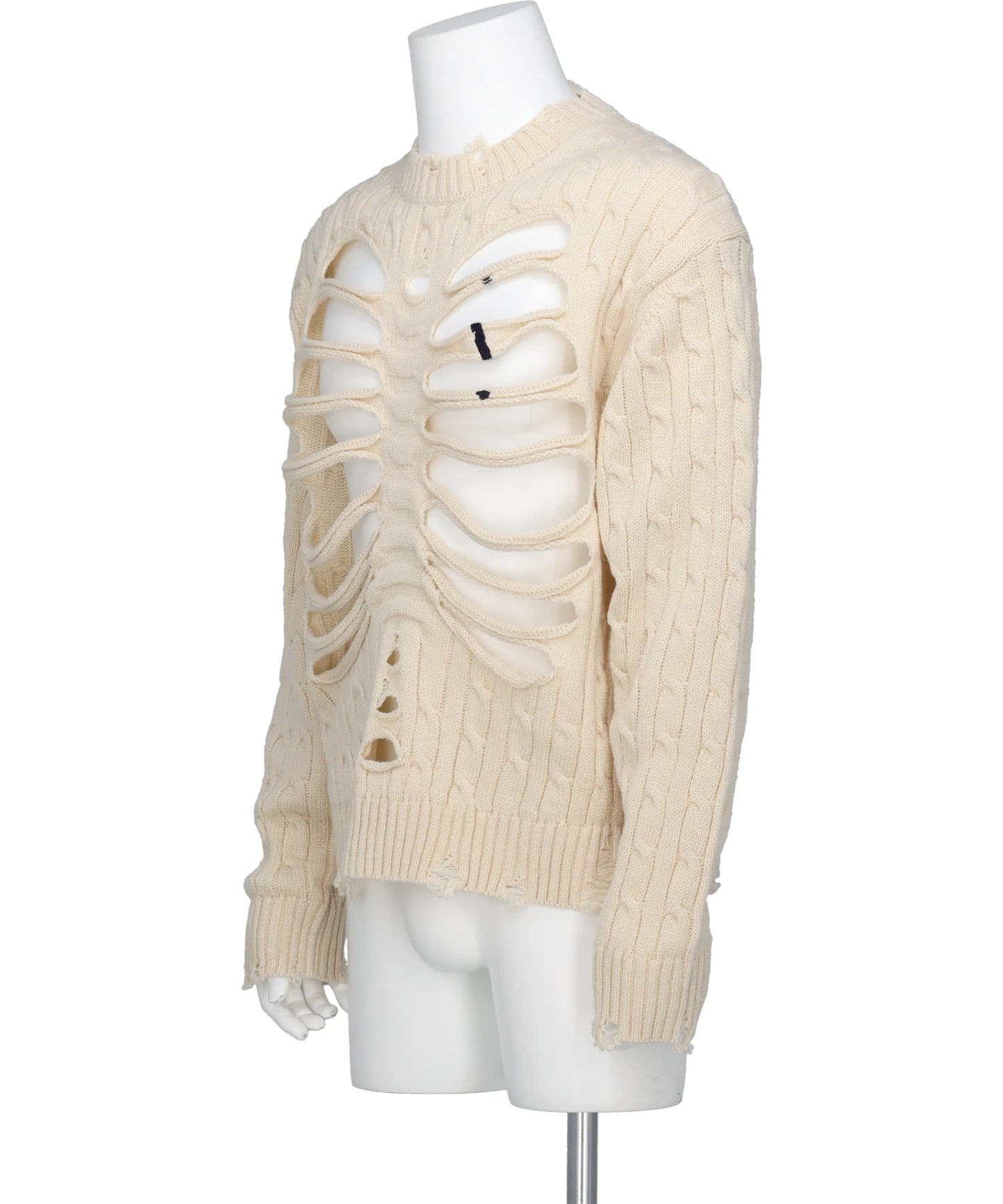 RIB CAGE CABLE KNIT PULLOVER