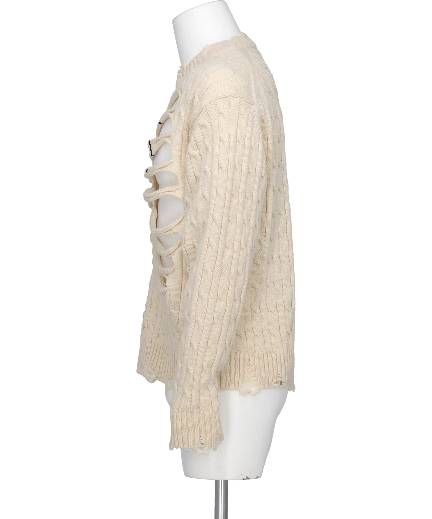 RIB CAGE CABLE KNIT PULLOVER