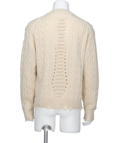 RIB CAGE CABLE KNIT PULLOVER