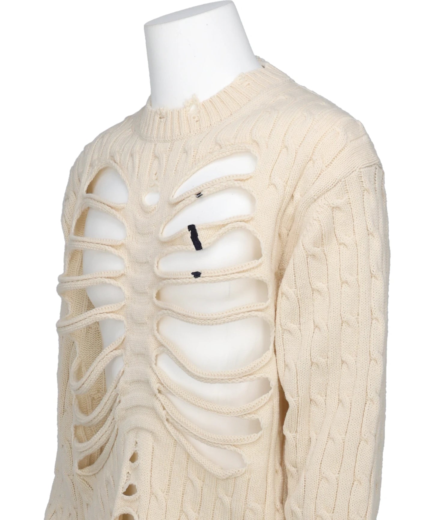 RIB CAGE CABLE KNIT PULLOVER