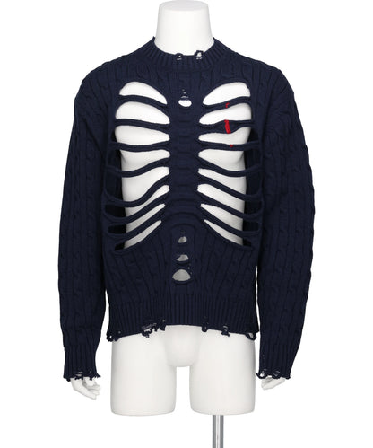 doublet(ダブレット) 2026AW RIB CAGE CABLE KNIT PULLOVER 26AW54KN225