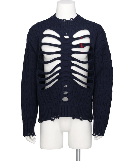 doublet(ダブレット) 2026AW RIB CAGE CABLE KNIT PULLOVER 26AW54KN225
