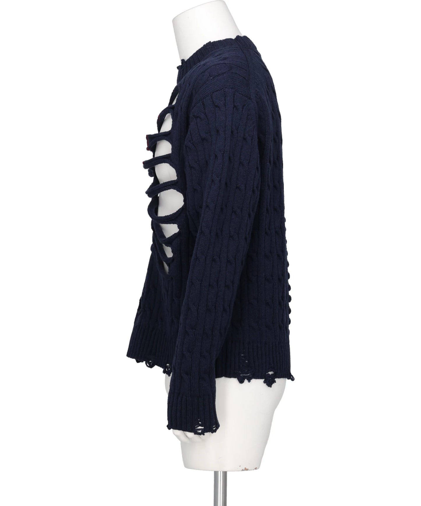 RIB CAGE CABLE KNIT PULLOVER