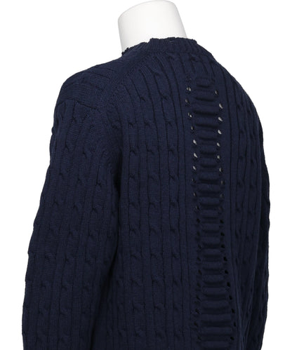 RIB CAGE CABLE KNIT PULLOVER