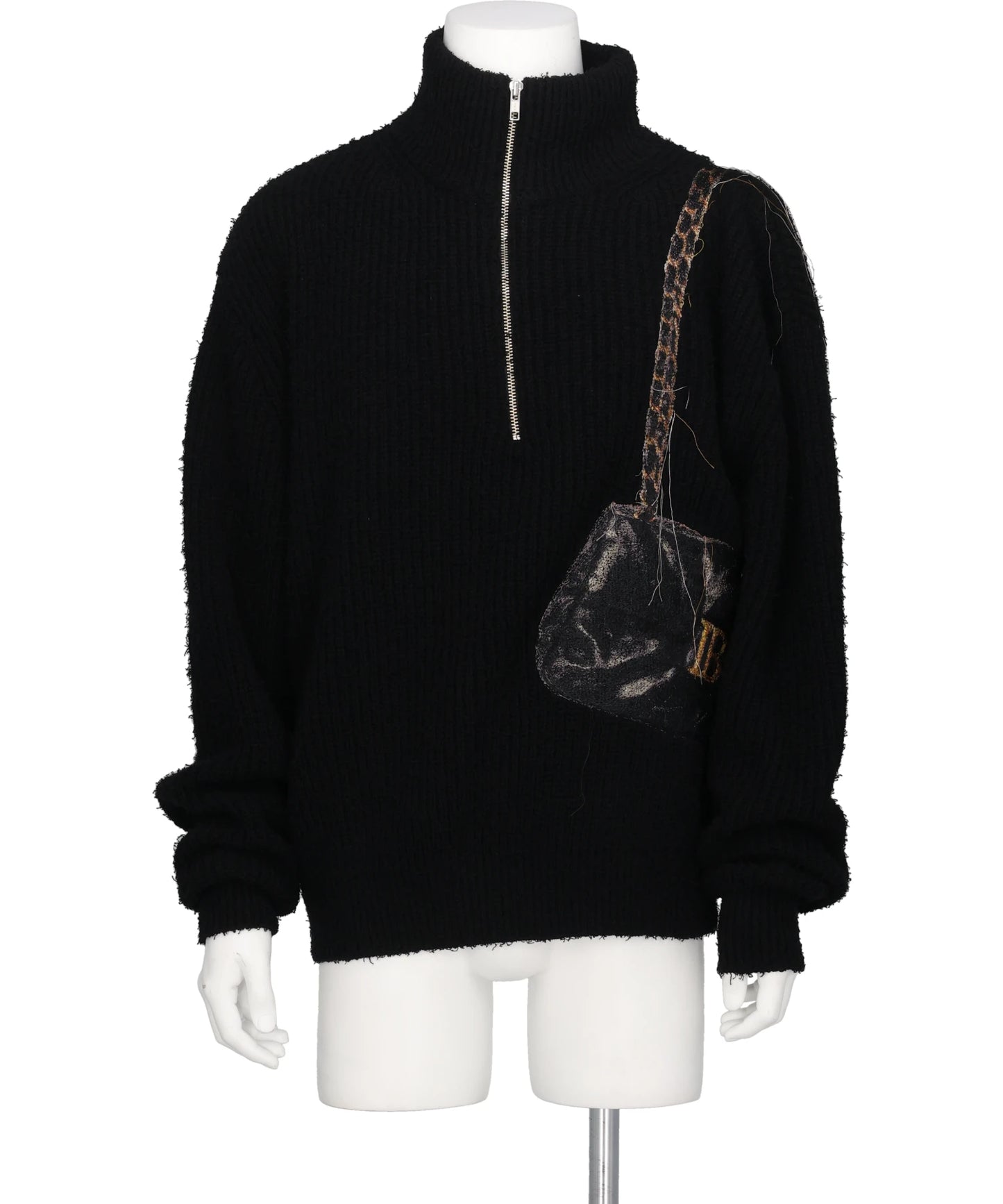 doublet(ダブレット) 2026AW TROMPE L’OEIL EMBROIDERY HALF ZIP KNIT 26AW56KN229