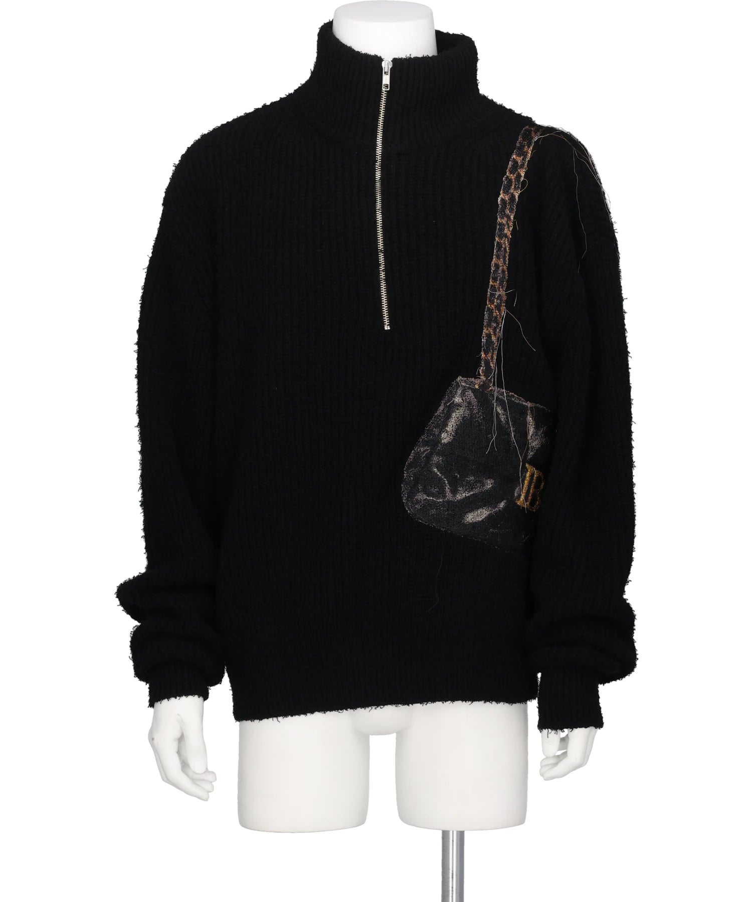 doublet(ダブレット) 2026AW TROMPE L’OEIL EMBROIDERY HALF ZIP KNIT 26AW56KN229