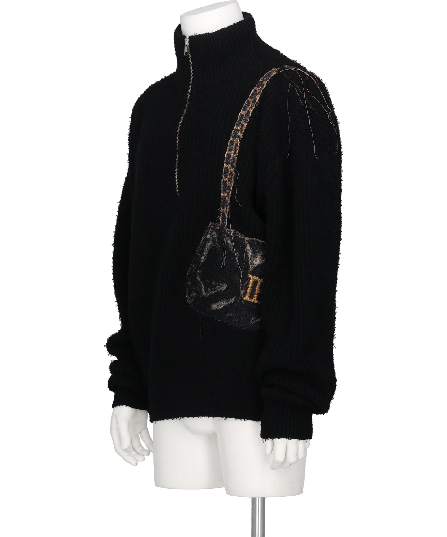 TROMPE L’OEIL EMBROIDERY HALF ZIP KNIT