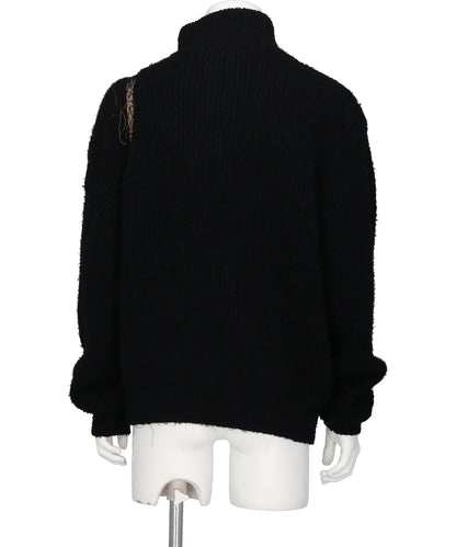 TROMPE L’OEIL EMBROIDERY HALF ZIP KNIT